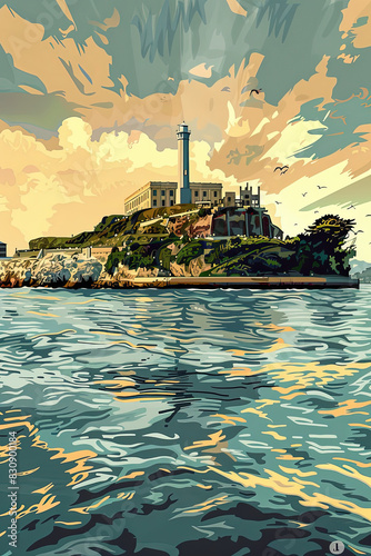 Captivating Alcatraz - Island Escape Illustration