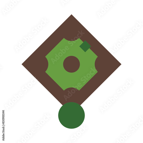 Infielder Flat Icon Design