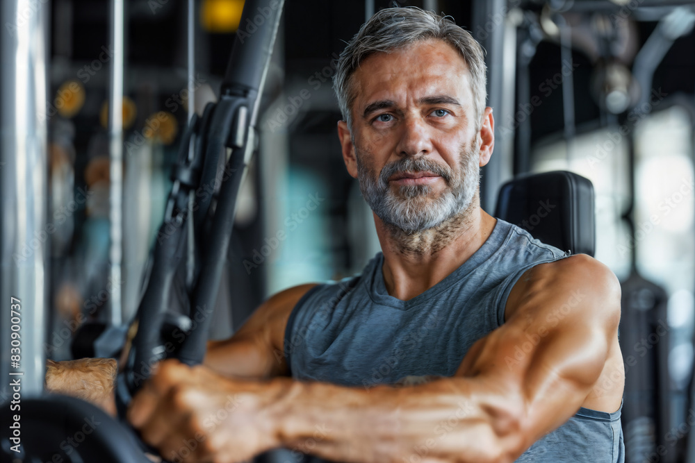 Mature Man Working Out at the Gym Mature Man Working Out at the Gym