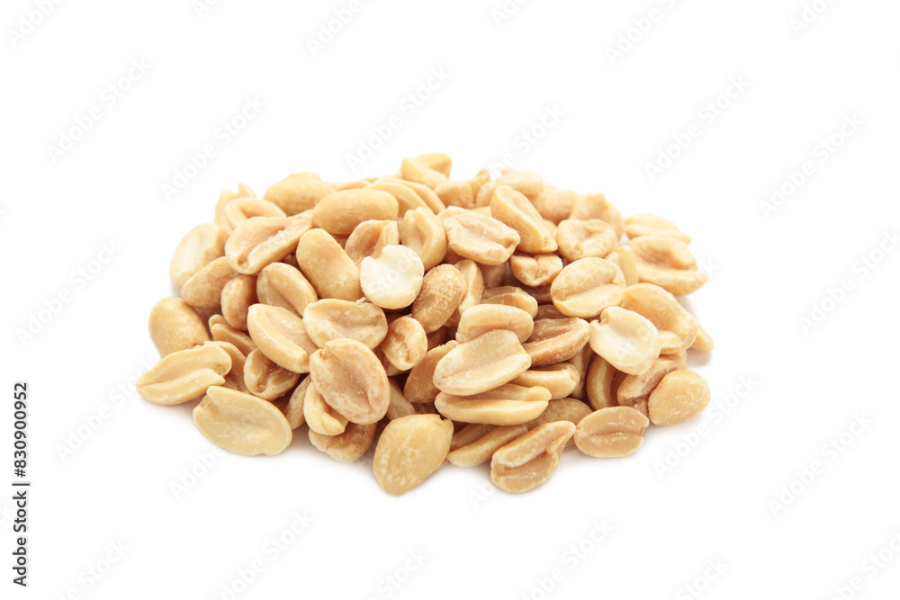 Roasted peanuts isolated on a white background Roasted peanuts isolated on a white background