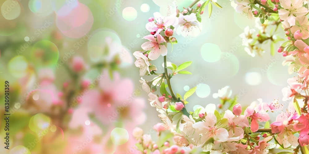 branch of a flowering tree with pink flowers on it and a blurry background branch of a flowering tree with pink flowers on it and a blurry background