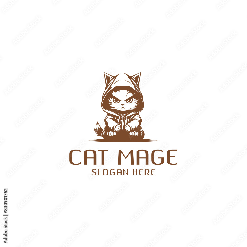 Cat mage logo vector illustration Cat mage logo vector illustration