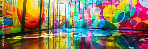 Vibrant and Surreal Underwater World of Fluid Motion and Prismatic Reflections