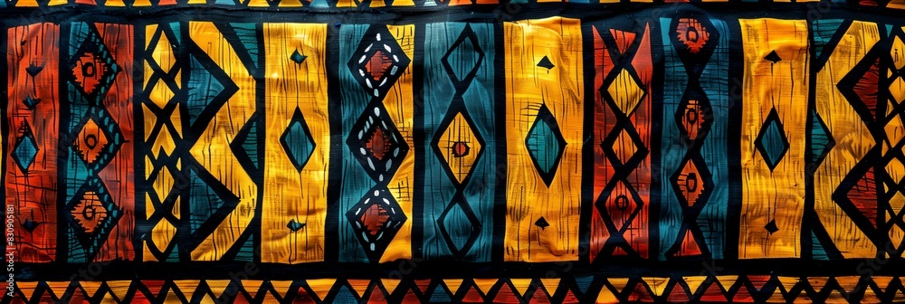 African pattern of lines and shapes
