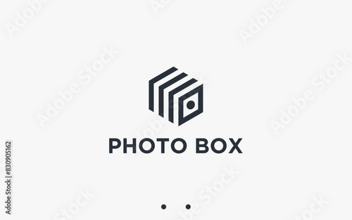 photo box logo design vector silhouette illustration