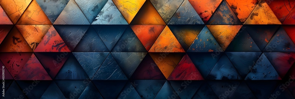 Vibrant Geometric Mosaic of Triangles and Polygons in Warm and Cool Tones Creating a Dynamic and Captivating Abstract Digital Background Vibrant Geometric Mosaic of Triangles and Polygons in Warm and Cool Tones Creating a Dynamic and Captivating Abstract Digital Background