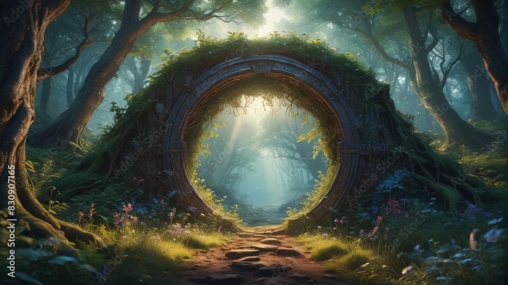 At the edge of the Whispering Woods, a mysterious portal opens to a realm of faerie enchantment, where time flows differently and dreams take on a life of their own, Generative AI At the edge of the Whispering Woods, a mysterious portal opens to a realm of faerie enchantment, where time flows differently and dreams take on a life of their own, Generative AI