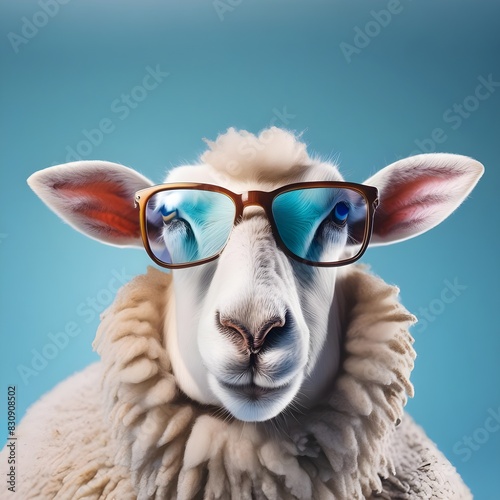 Eid Mubarak eid al adha banner, poster with sheep wearing glasses happy eid ul adha mubara