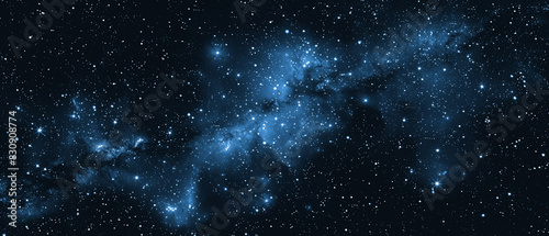 Fototapeta Naklejka Na Ścianę i Meble -  blue nebula space galaxy wide background with stars