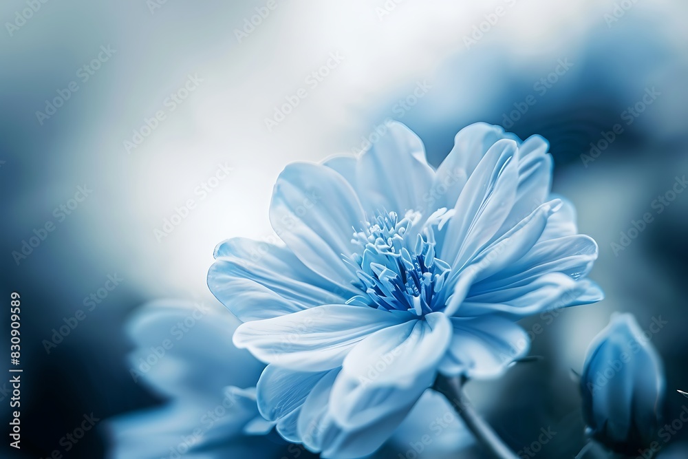 Obraz premium Soft sweet blue flower for love romantic dreamy background , fresh and relax concept