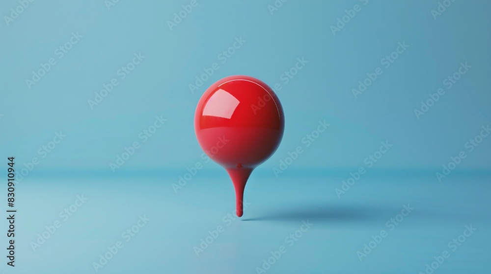 3D A vibrant red pin perfectly centered and isolated on a smooth blue background for creative conceptual stock photography. 3D A vibrant red pin perfectly centered and isolated on a smooth blue background for creative conceptual stock photography.