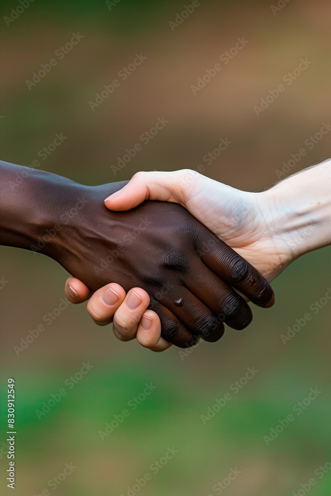 Interracial Handshake Symbolizing Unity and Diversity Interracial Handshake Symbolizing Unity and Diversity