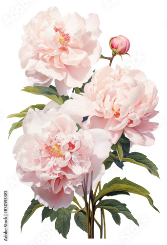 Fototapeta Naklejka Na Ścianę i Meble -  PNG Fully bloomed peonies blossom flower plant.