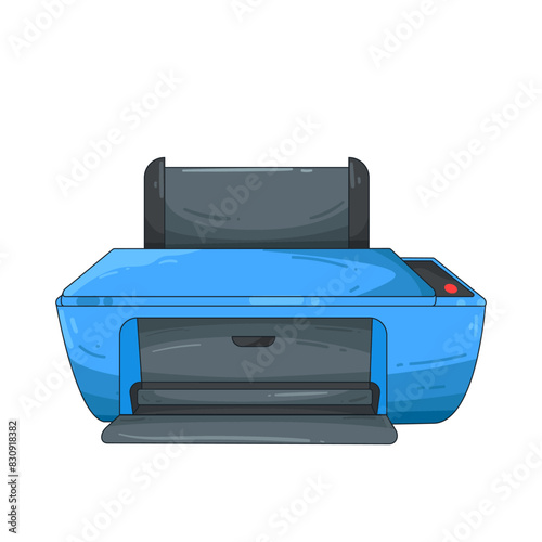 Printer and Stationery on Office Desk