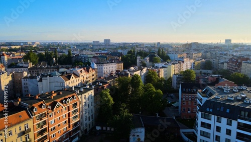 city Europe beautiful top view aerial photography of Wroclaw Poland