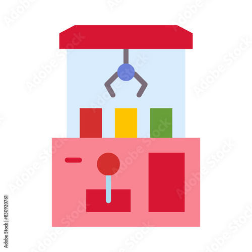 Claw Machine Flat Icon Design