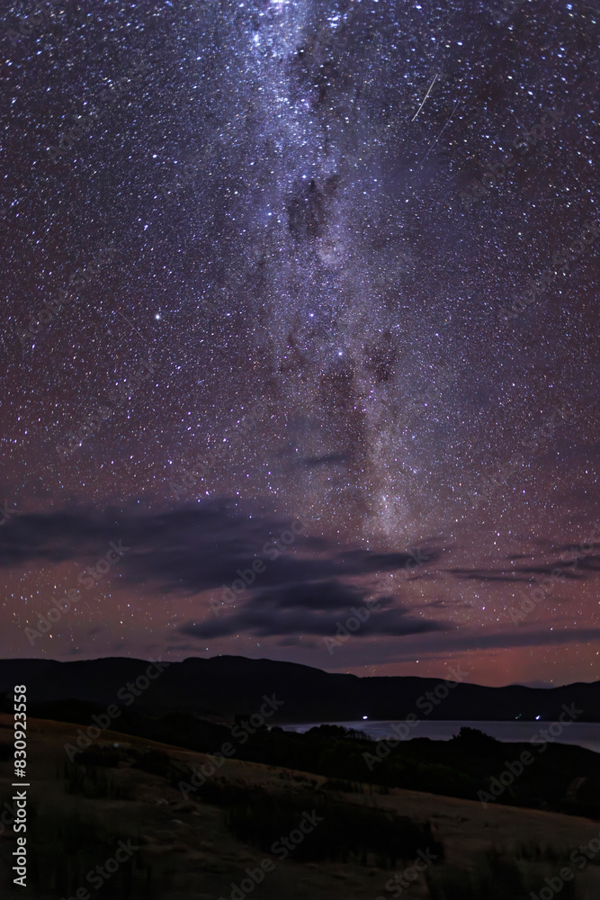 Aurora and night sky at Cloudy Bay, Bruny Island, Tasmania, Australia Aurora and night sky at Cloudy Bay, Bruny Island, Tasmania, Australia