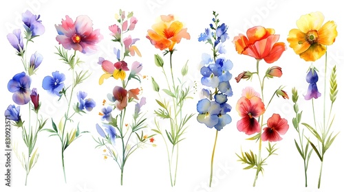 Vibrant and Delicate Watercolor Floral Arrangement Showcasing the Beauty of Nature s Vibrant Blooms