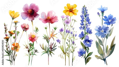 Vibrant Assortment of Blooming Flowers in Botanical Garden Scene