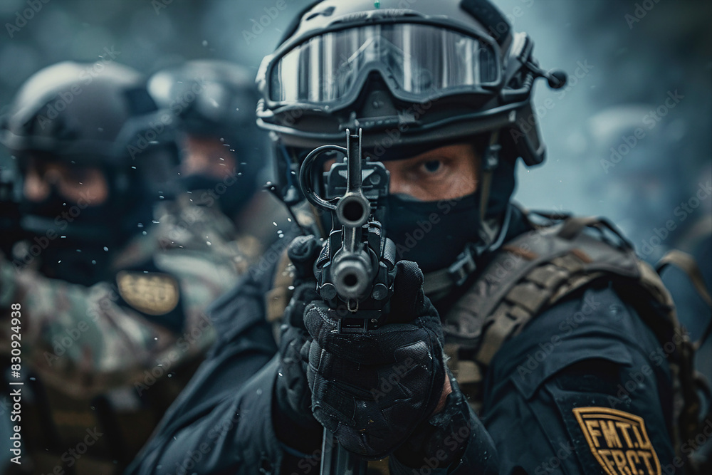 Special forces equipped soldier on the battlefield made with generative AI Special forces equipped soldier on the battlefield made with generative AI