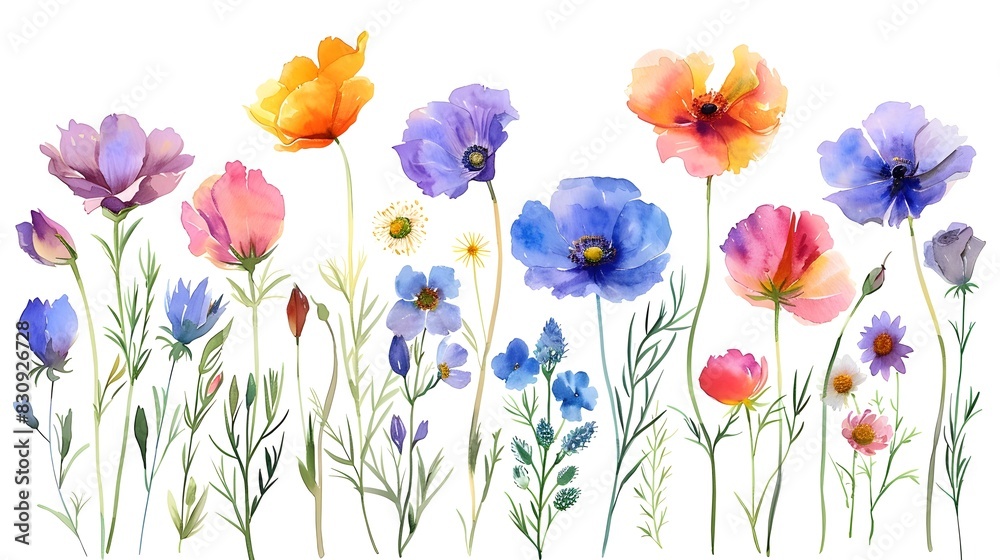 Vibrant Floral Arrangement with Diverse Blooms in Natural Setting