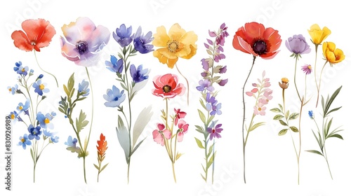 Vibrant Floral Bouquet Featuring Various Blooming Flowers in Meadow Setting