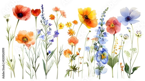 Vibrant Floral Bouquet in Bloom Across Verdant Meadow Landscape