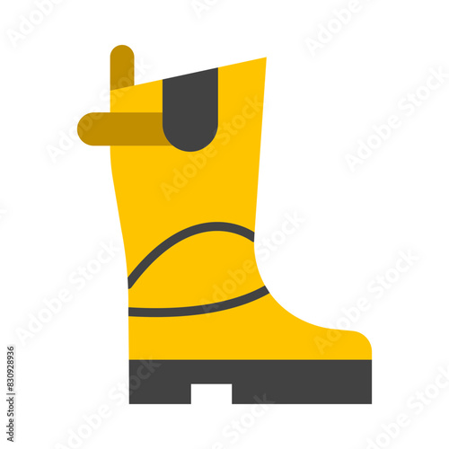 Farmer Boots Flat Icon Design