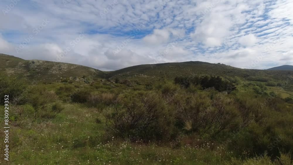 spring mountain landscape in the Sierra de Guadarrama mountains near Madrid, Spain