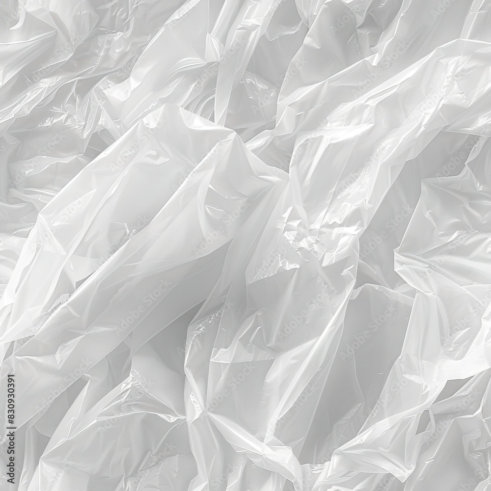 Fototapeta premium Crumpled Transparent Plastic Texture Background.
