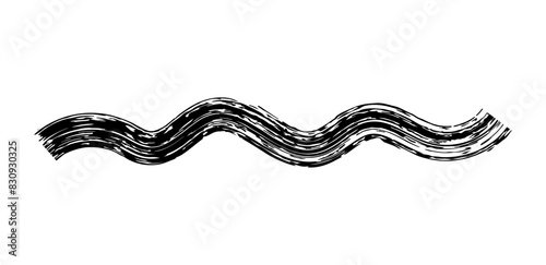 Dry brush mark  pencil squiggle and scribble. Hand drawn vector crayon various line  spiral and doodle. Black rough highlighter  chalk stroke  pencil divider. Curly line. Scratchy