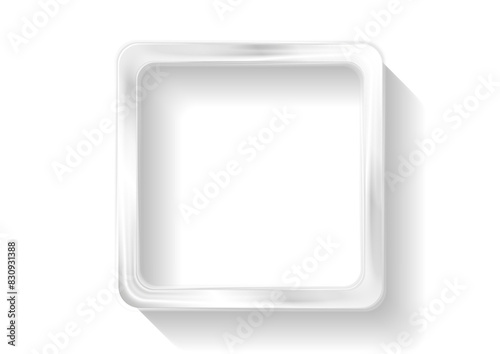 Light grey metallic blank square frame abstract geometric design. Vector design