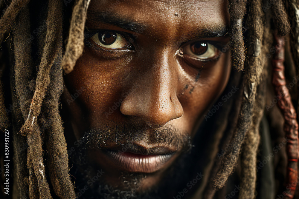 Funky hippie person with big chevelure volume hairstyle dreadlocks at bohemian style party Generative AI Funky hippie person with big chevelure volume hairstyle dreadlocks at bohemian style party Generative AI