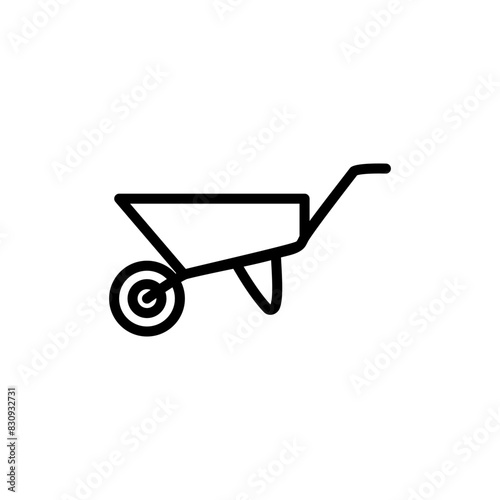 Wheel barrow icon vector design symbol illustration