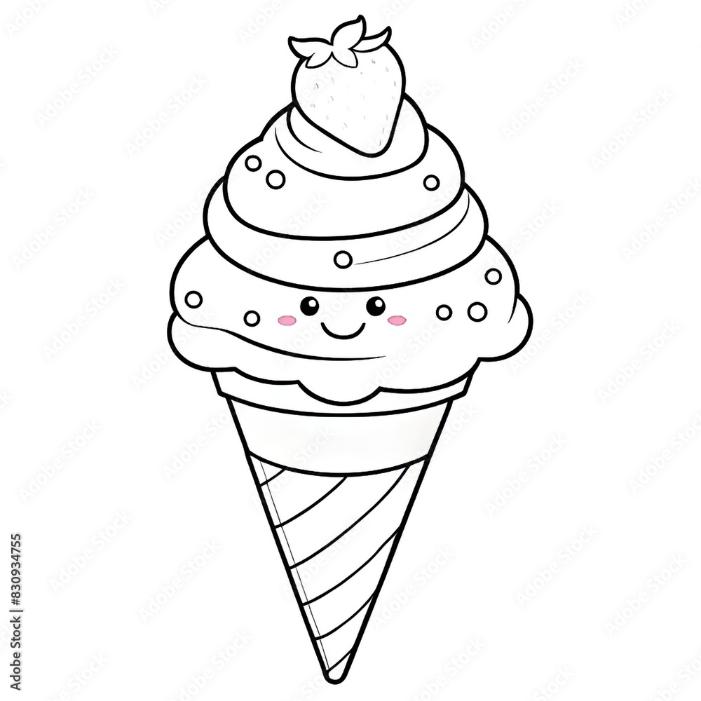 ice cream illustration coloring page ice cream illustration coloring page
