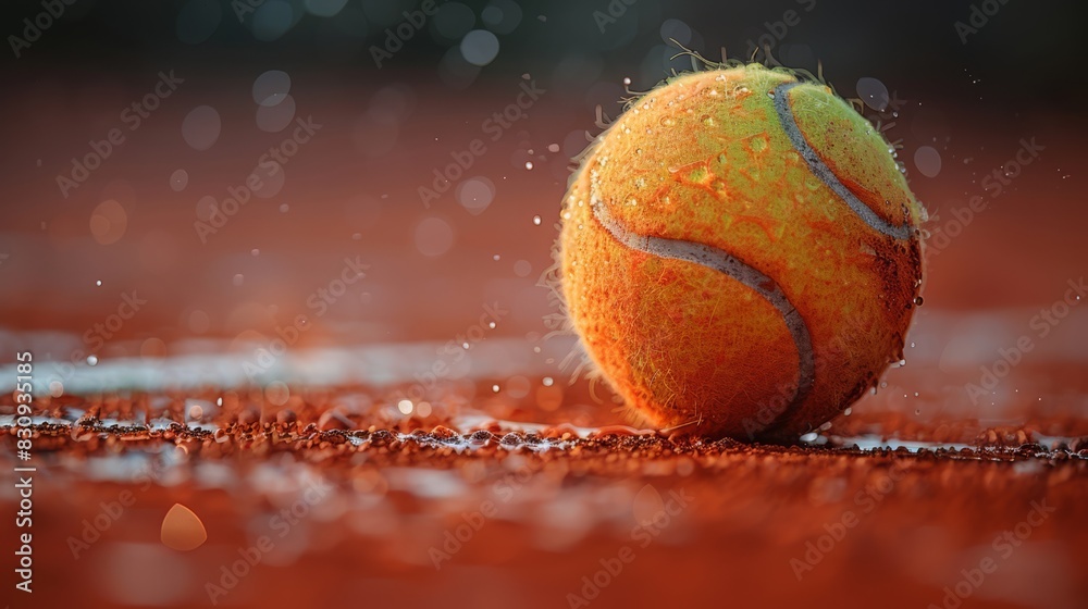 Tennis ball against a single color background, generated with AI