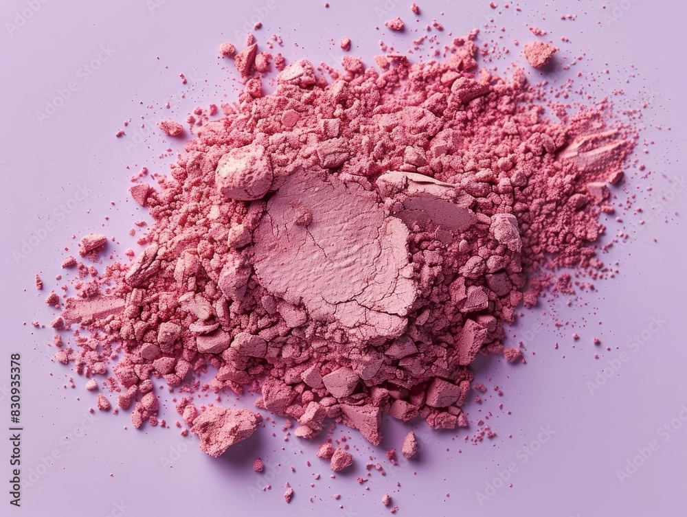 Blush powders on a plain pastel purple background with soft lighting Blush powders on a plain pastel purple background with soft lighting