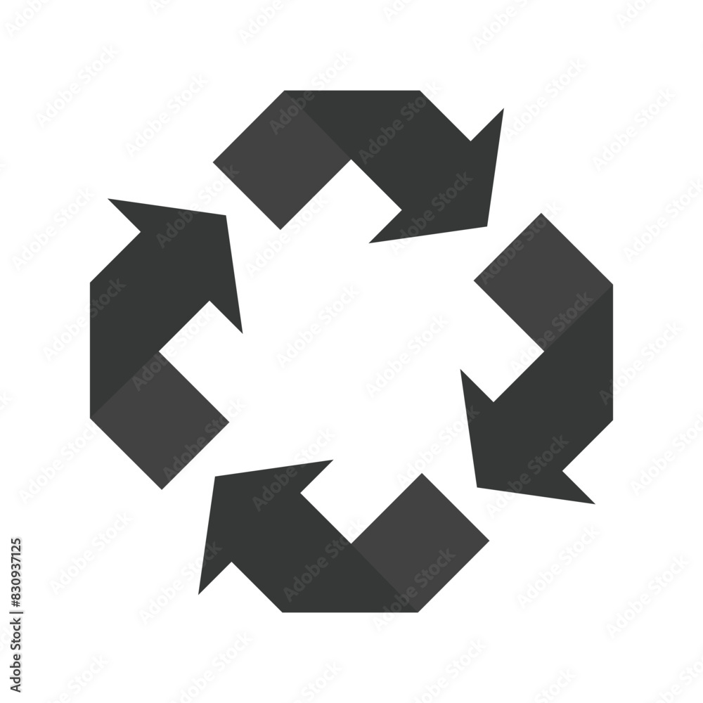 vector illustration of recycle icon. grey. flat design vector illustration of recycle icon. grey. flat design