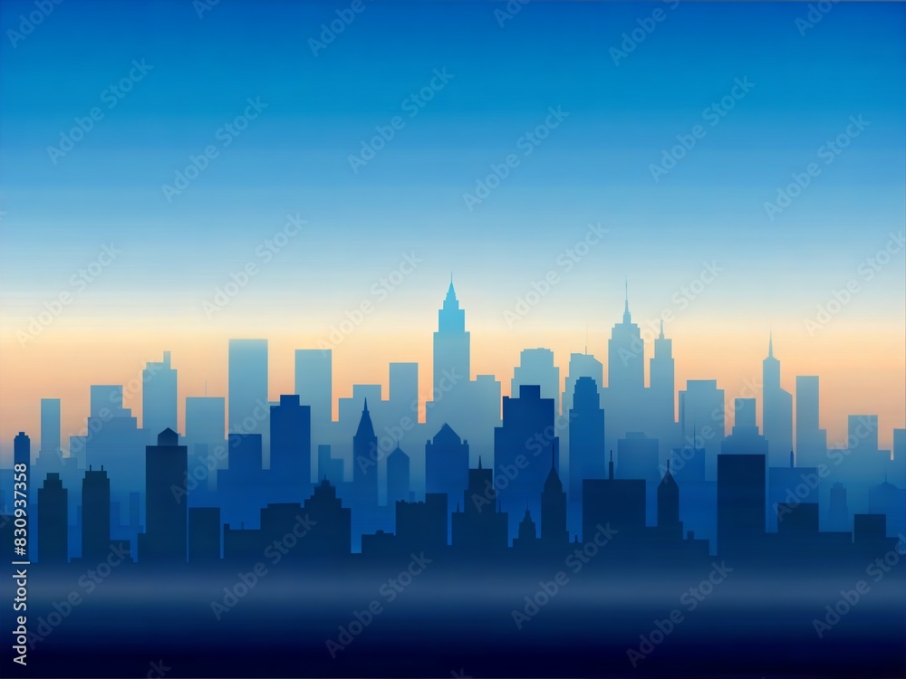 Skyline Gradient for template : A gradient that moves from a dark blue at the bottom to a light blue at the top, similar to the colors of the sky at dusk, adding a serene and elegant touch.