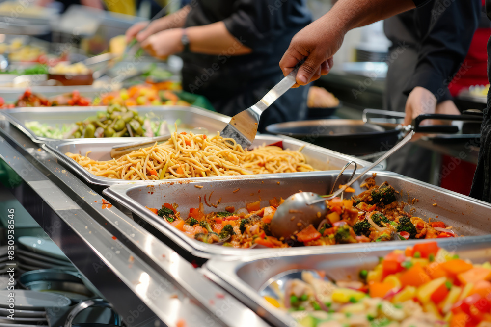 a multicultural culinary festival with food stalls and cooking demos