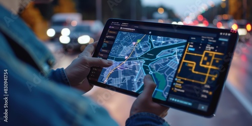 Person Holding Tablet With Map
