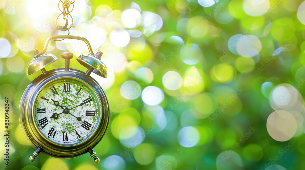minimalistic high detailed photo of alarm clock, forest in the background minimalistic high detailed photo of alarm clock, forest in the background