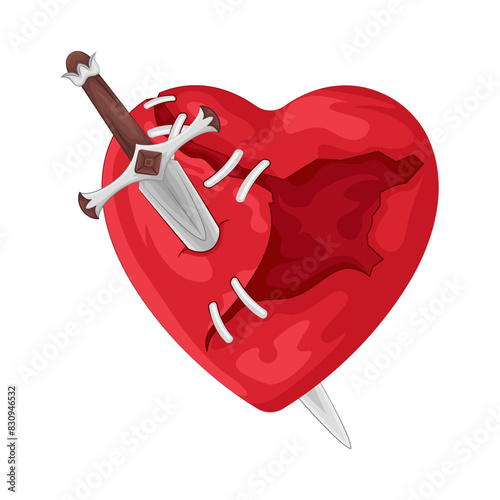 Illustration of broken heart 