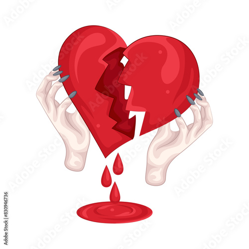 Illustration of broken heart 