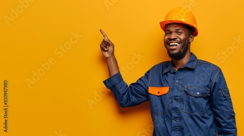 The construction worker pointing photo