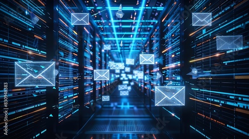 Wallpaper Mural Email marketing data center and internet advertising Sending documents digitally using email : Generative AI Torontodigital.ca