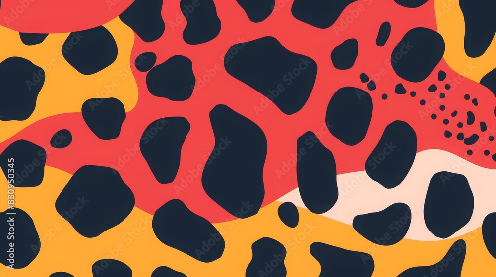 Colorful abstract leopard print pattern with bold red and orange tones, perfect for fashion and design backgrounds. Colorful abstract leopard print pattern with bold red and orange tones, perfect for fashion and design backgrounds.