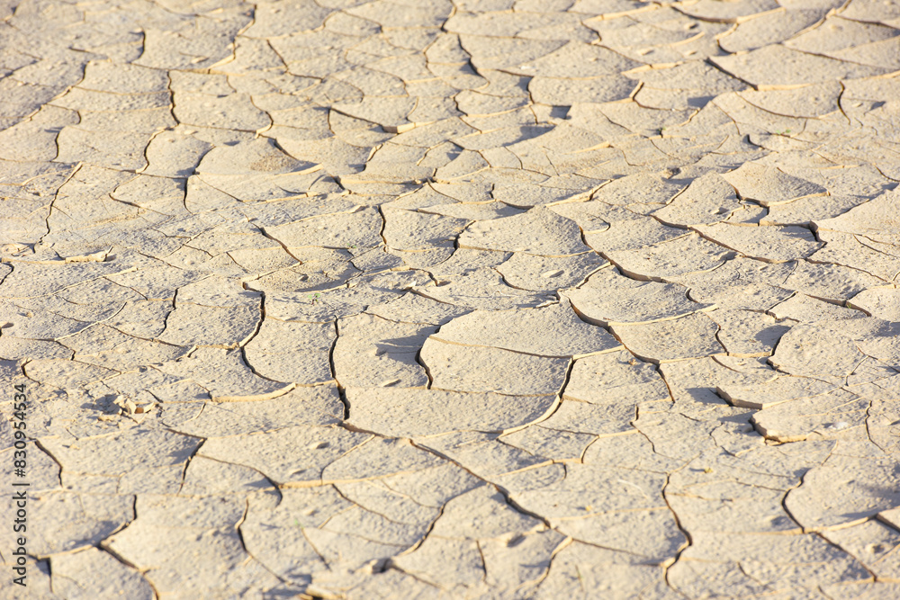 Cracked, parched earth showing the consequences of extreme drought ...