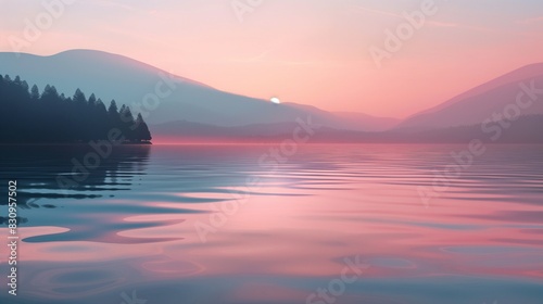 sunrise over the lake