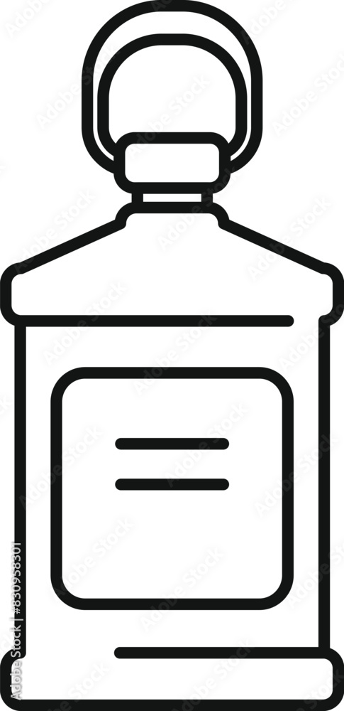 Line art illustration of a blank hand sanitizer bottle with dispenser Line art illustration of a blank hand sanitizer bottle with dispenser